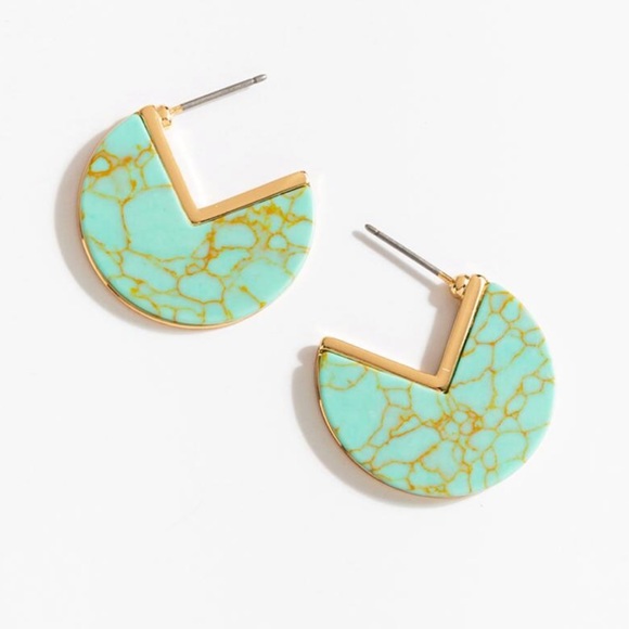 Francesca's Collections Jewelry - Semi-Precious Turquoise Amelia Hoop Earrings